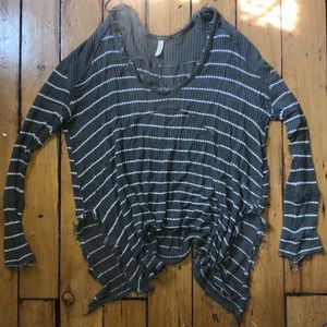 Free People Dark Green/ Grey Long Sleeve Thermal